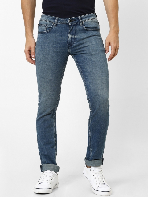 Men Blue Slim Fit Mid-Rise Clean Look Stretchable Jeans