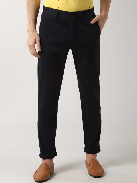 

Peter England Casuals Men Navy Blue Slim Fit Solid Regular Trousers