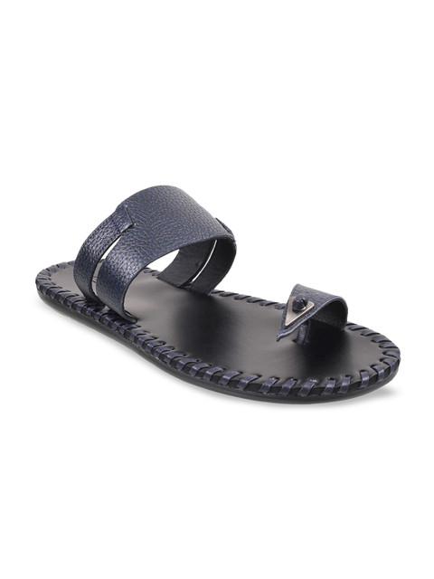 

Metro Men Blue Solid Leather Sandals