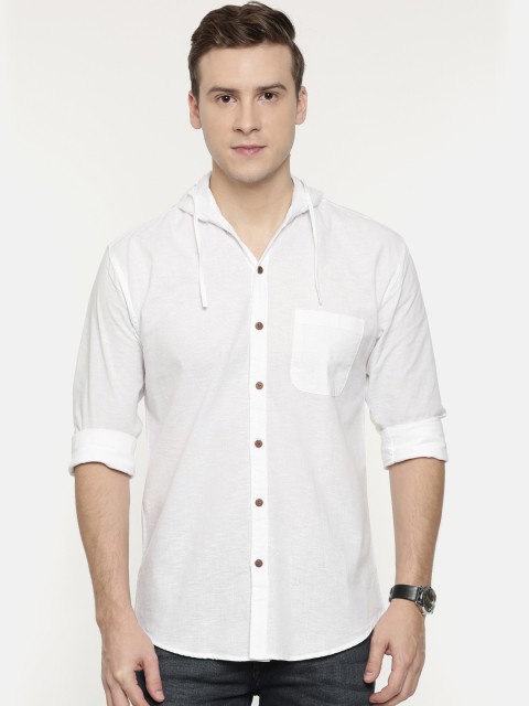 

ROLLER FASHIONS Men White New Slim Fit Solid Casual Shirt