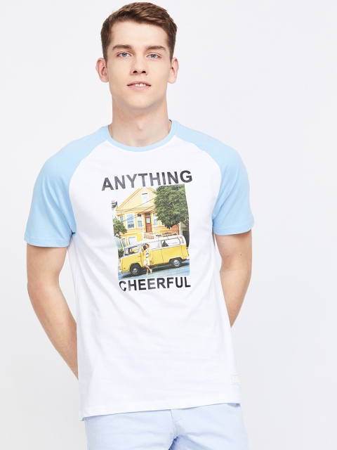 

Bossini Men Blue Printed Round Neck T-shirt