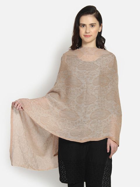 

Anekaant Women Beige Woven Design Shawl