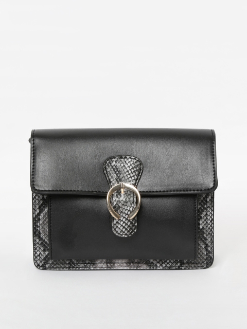 

CODE by Lifestyle Black Snakeskin Textured Sling Bag