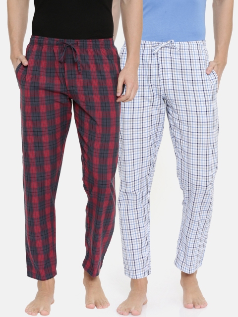

Joven Men Pack of 2 Checked Lounge Pants, White