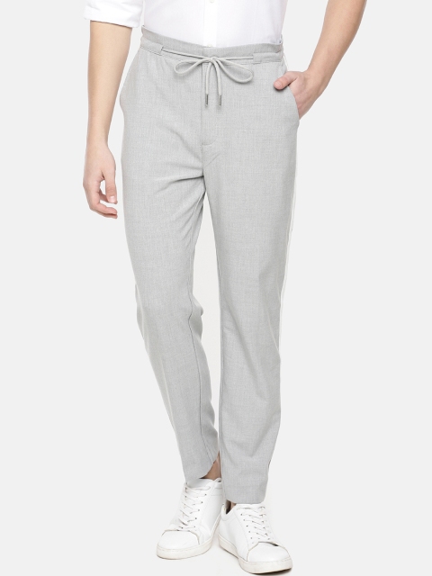 

Celio Men Grey Slim Fit Self Design Regular Trousers