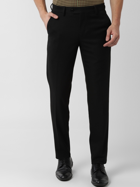 

Peter England Men Black Slim Fit Solid Formal Trousers