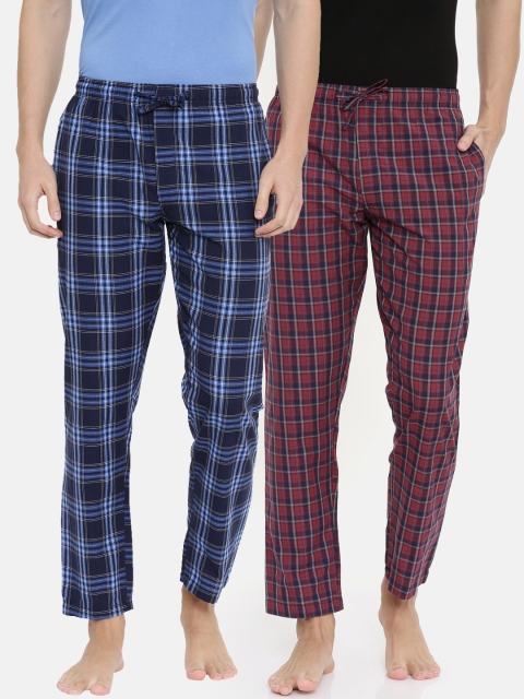 

Joven Men Pack of 2 Checked Lounge Pants, Red