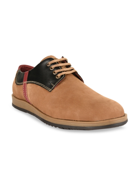 BuckleUp Men Tan Brown Leather Sneakers