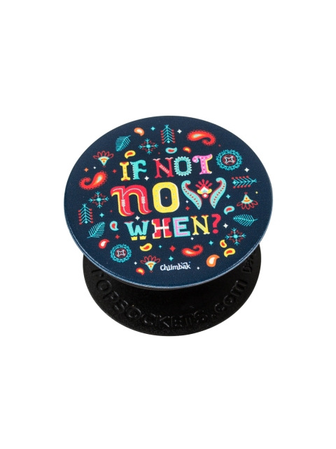 

Chumbak Navy Blue & Pink Printed If Not Now PopSockets Grip