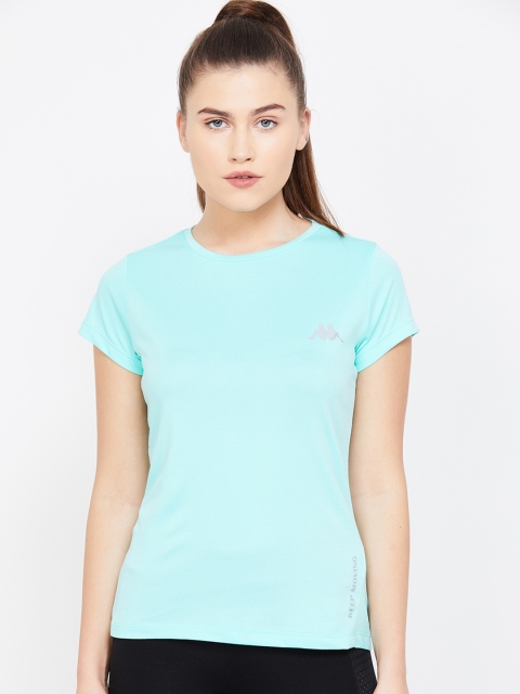 Kappa Women Blue Solid Round Neck T-shirt