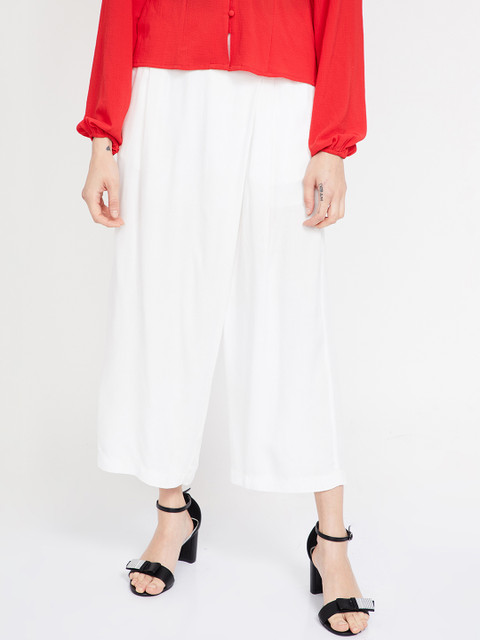 

Ginger by Lifestyle Women Off-White Regular Fit Parallel Trousers