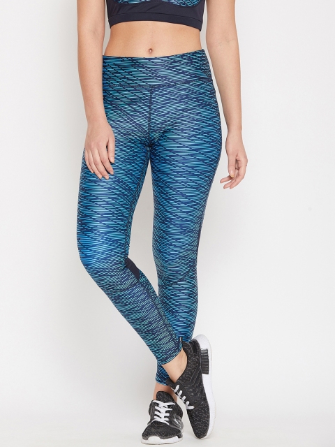 

PERFKT-U Women Blue Printed Outdoor Rapid Dry Tights