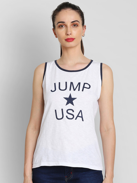 

JUMP USA Women White Printed Knitted Top