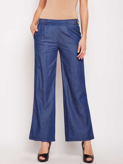 

Be Indi Women Blue Solid Flared Palazzos