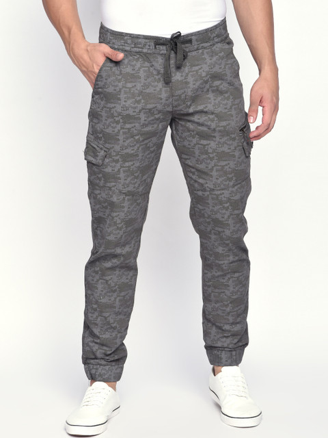 

beevee Men Grey Regular Fit Camouflage Joggers