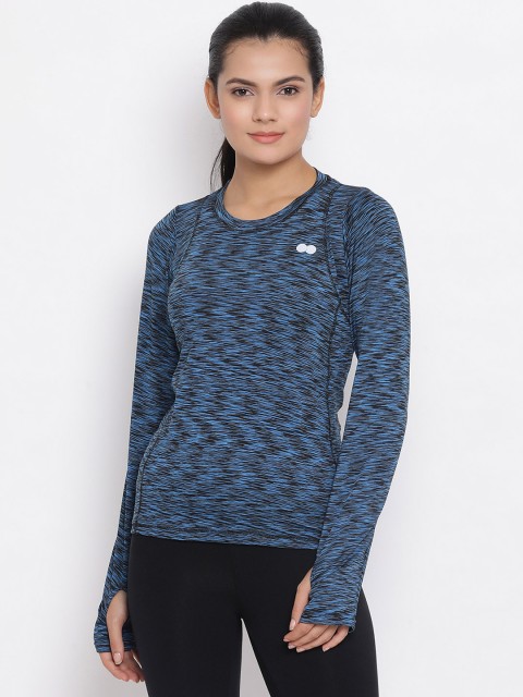 

Clovia Women Blue & Grey Printed Round Neck T-shirt