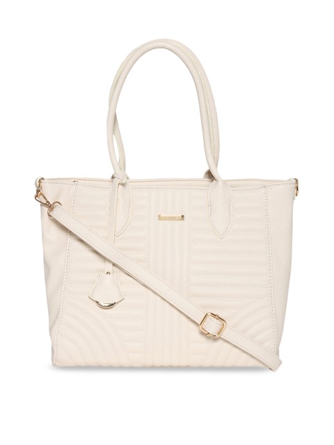 

Stride Cream-Coloured Solid Handheld Bag