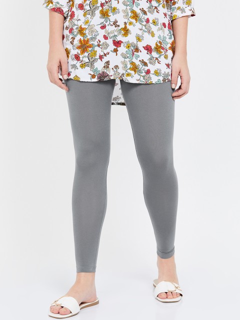 

Melange by Lifestyle Women Grey Solid Ankle-Length Leggings