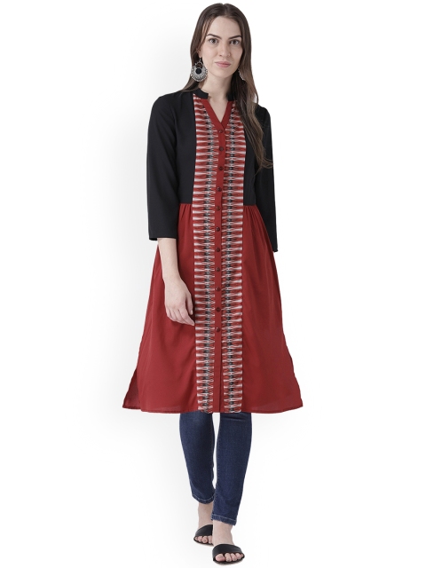 

DODO & MOA Women Red Printed Straight Kurta