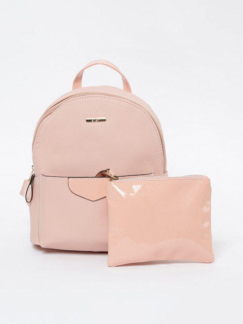 

Ginger by Lifestyle Women Pink Solid Backpack