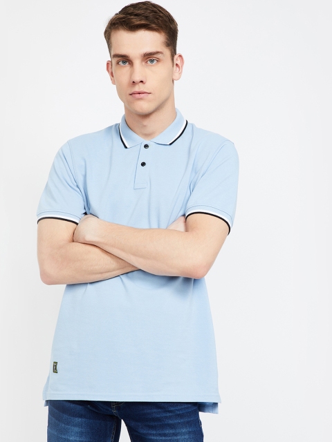 

Forca by Lifestyle Men Blue Solid Polo Collar T-shirt
