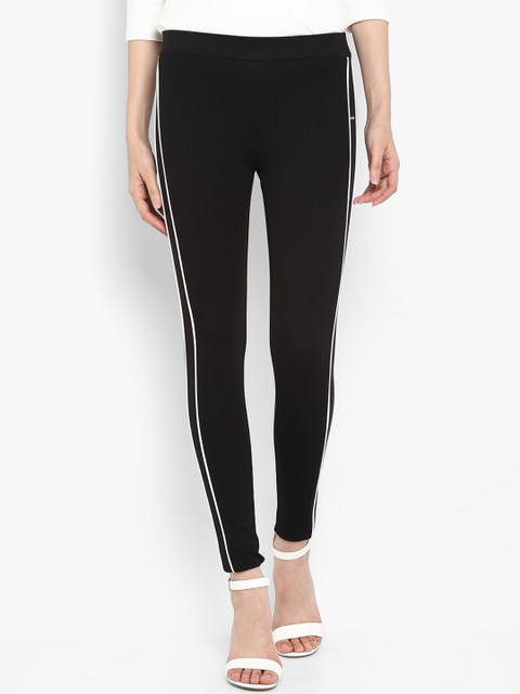 

FOSH Women Black Solid Skinny-Fit Treggings