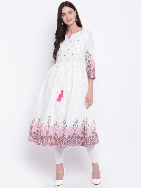 

Be Indi Women Off-White Printed A-Line Kurta