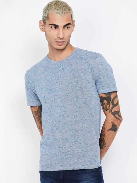 

Forca by Lifestyle Men Blue Solid Round Neck T-shirt