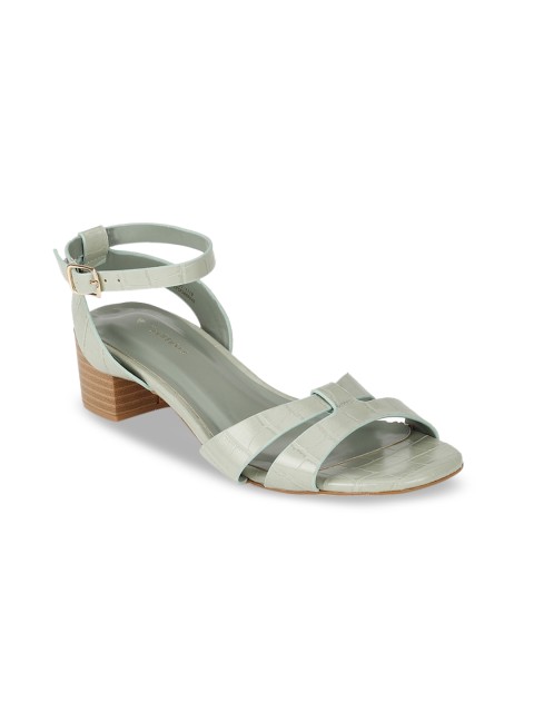 

Van Heusen Woman Women Mint Green Croc-Textured Block Heels