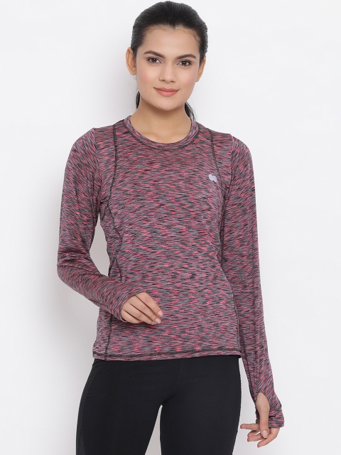 

Clovia Women Pink & Grey Printed Round Neck T-shirt