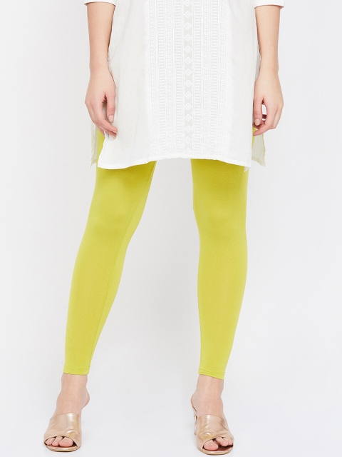 

Melange by Lifestyle Women Yellow Solid Ankle-Length Leggings