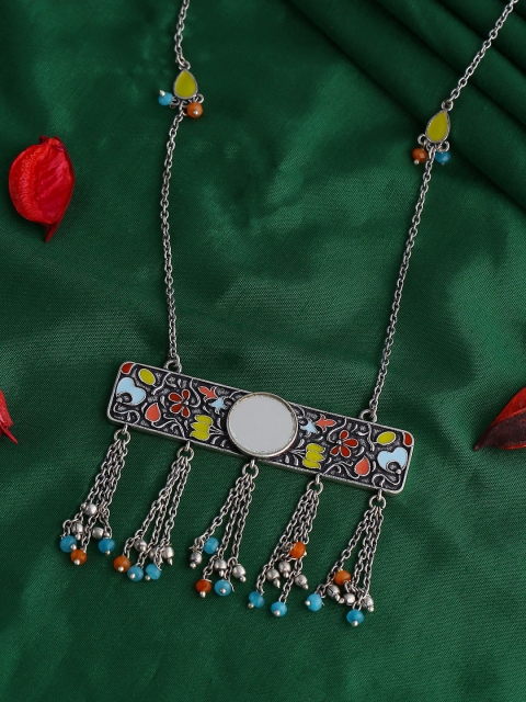 

Studio Voylla Silver-Plated Enamelled Necklace