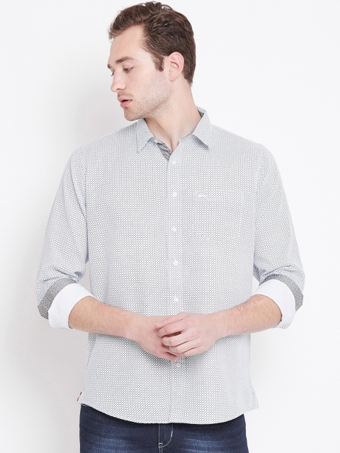 

JUMP USA Men White & Black Regular Fit Printed Casual Shirt