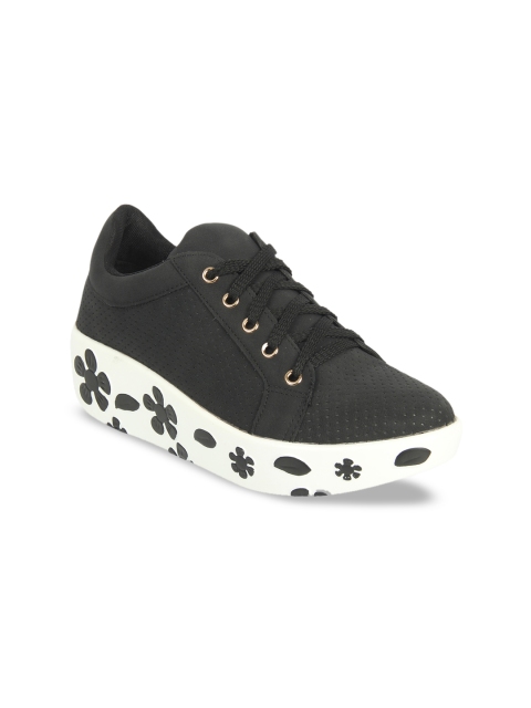 

Flat n Heels Women Black Sneakers