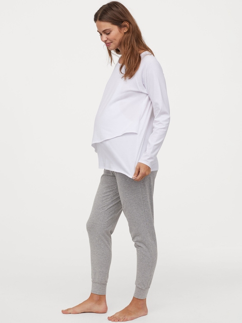 

H&M Women White & Grey MAMA Nursing Sustainable Lounge Pants