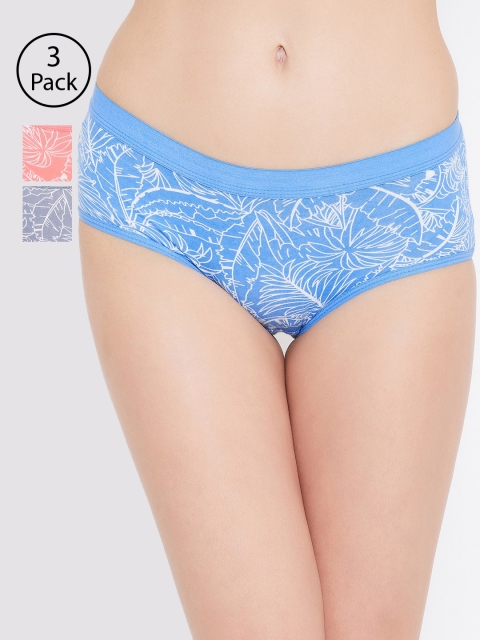 

Leading Lady Women Pack of 3 Assorted Hipster Briefs Beach-3, Grey