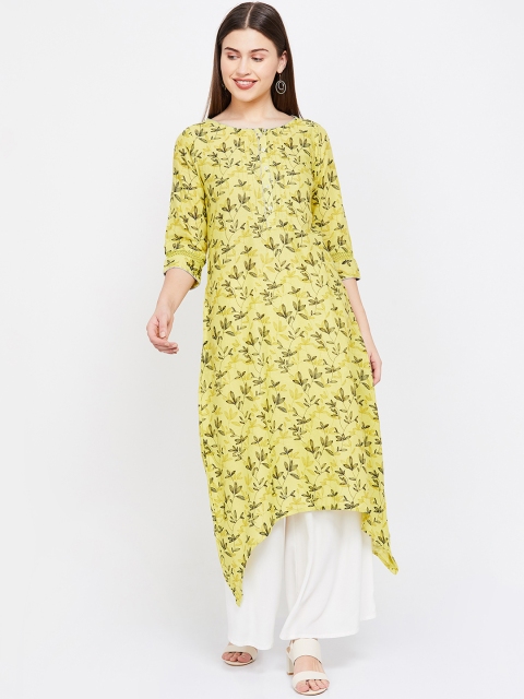 

Melange by Lifestyle Women Yellow & Green Printed A-Line Kurta