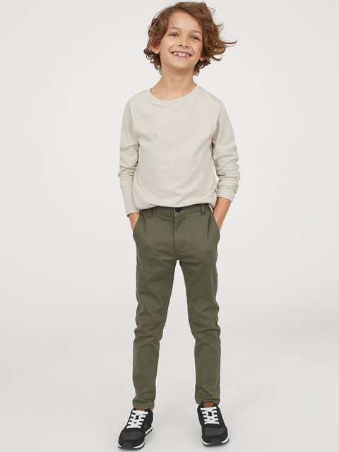 

H&M Boys Olive Green Skinny Fit Chinos