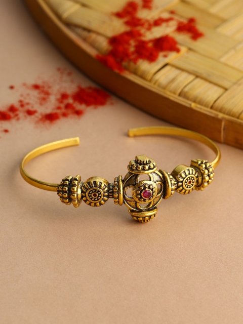 

Voylla Gold-Plated Oxidised Cuff Bracelet