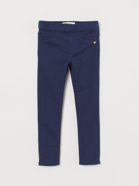 

H&M Girls Navy Blue Solid Treggings