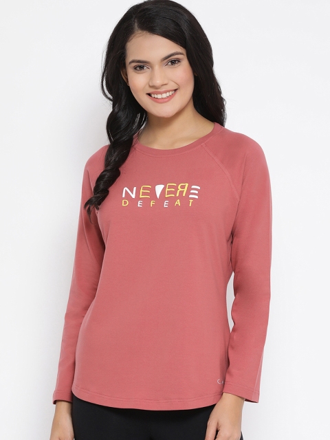 

Clovia Women Pink Printed Round Neck T-shirt