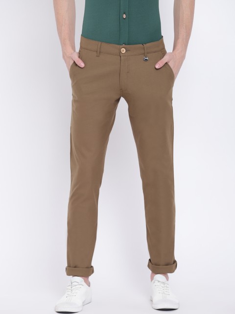 

JUMP USA Men Brown Regular Fit Solid Regular Trousers