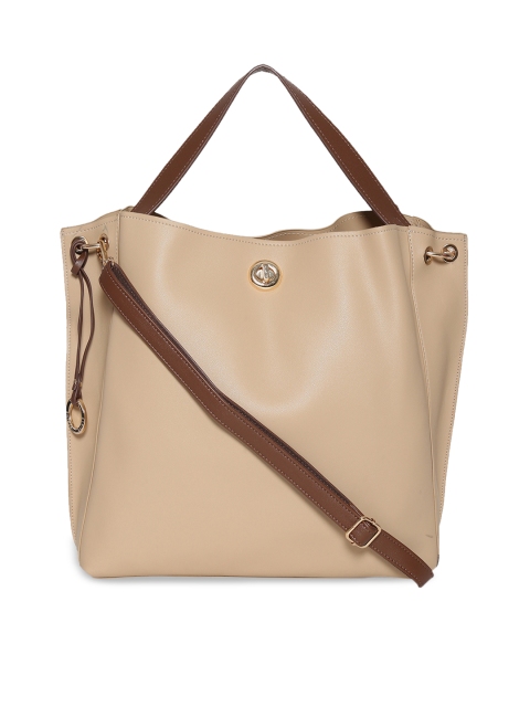 

Stride Beige & Brown Solid Handheld Bag