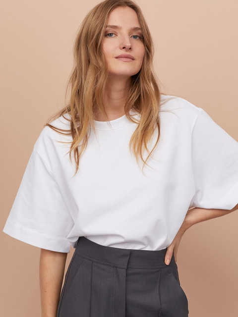 

H&M Women White Oversized T-shirt