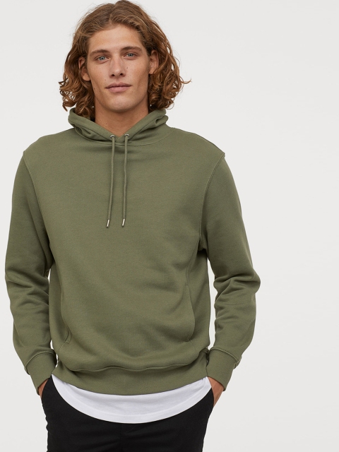 

H&M Men Green Hooded Sustainable Top Regular Fit