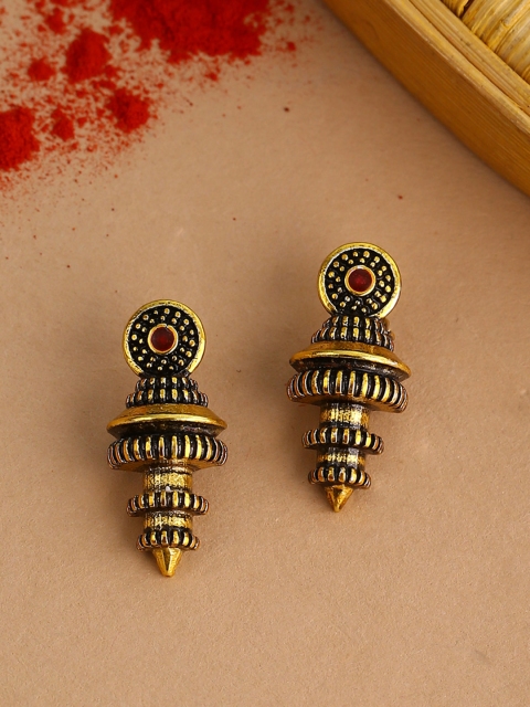 

Voylla Gold-Toned Contemporary Drop Earrings