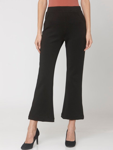 

Smarty Pants Women Black Comfort Regular Fit Solid Bootcut Trousers
