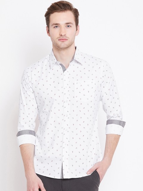 

JUMP USA Men White & Black Slim Fit Printed Casual Shirt