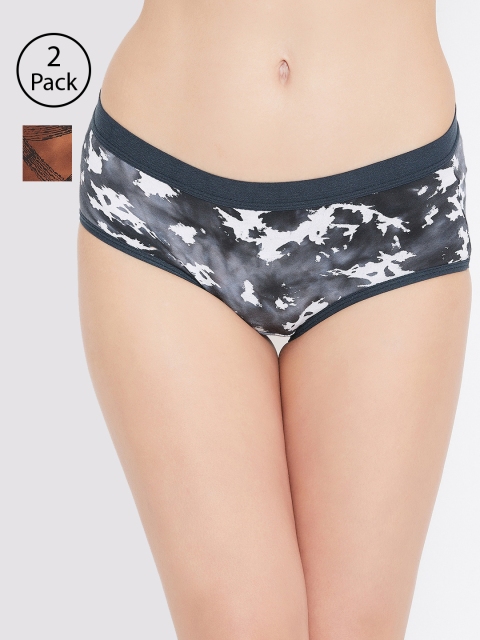 

Leading Lady Women Pack of 2 Assorted Hipster Briefs L-7-BLK-BRN-2