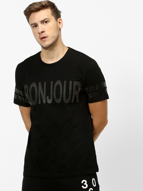 Celio Men Black Printed Round Neck T-shirt